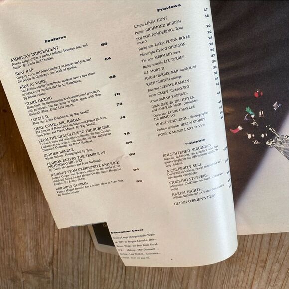 Vtg December 1989 Andy Warhol's Cover ART Interview Magazine Jessica Lange - Picture 11 of 16